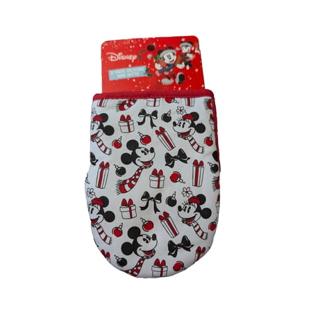 Disney Mickey Minnie Mouse 2 Pack Mini Oven Mitts Christmas Bows