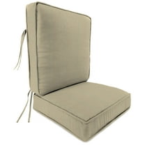 Jordan Manufacturing 45" x 22" Canvas Pebble Beige Solid Rectangular Outdoor Deep Seating Chair Seat and Back Cushion with Ties and Welt