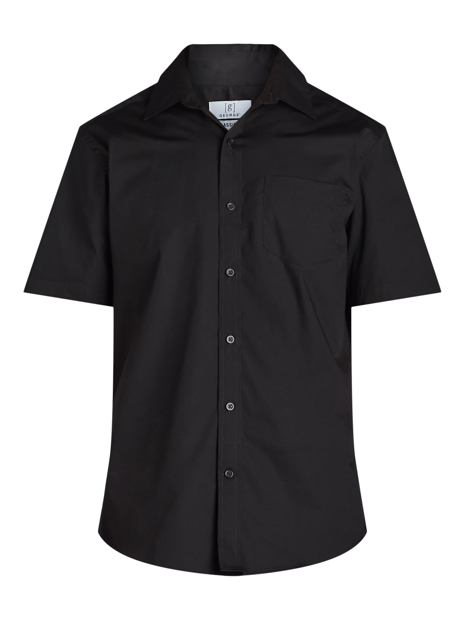 George Men's & Big Men's Classic Fit Dress Shirt with Short Sleeves, Sizes S-3XL