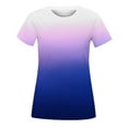 thumbnail image 3 of Cathalem Chemise d'Été pour Femmes à Manches Courtes Imprimée, Bleu Foncé TTTG, 3 of 4