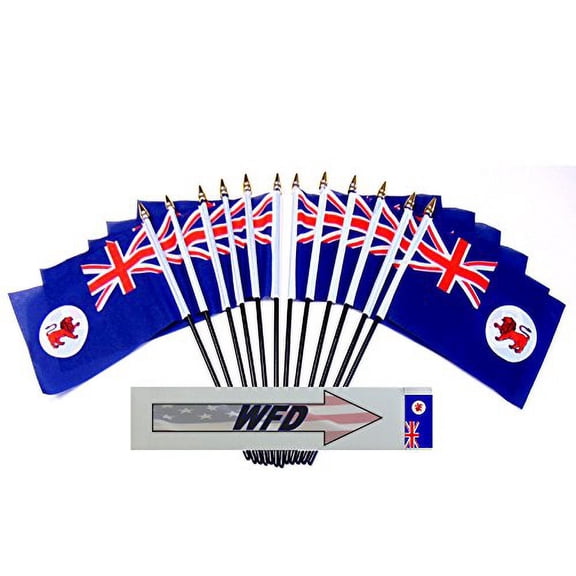 PACK of 12 4"x6" Tasmania Miniature Desk & Table Flags, 1 Dozen 4"x 6" Tasmania Queensland State Small Mini Stick Flags