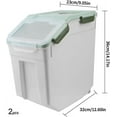 thumbnail image 4 of 25LB Large Flour Storage Container Bin ,2 Pack Airtight Plastic with Wheels Seal Locking Lid Dispenser Organizer Storage Bin with Measuring Cup & Scoop for Flour, Rice, Grain 50LBS Total, 4 of 14