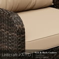 thumbnail image 6 of LHBCraft 4-Piece Patio Furniture Set Outdoor Rattan Wicker Sofa Set with Cushions & Coffee Table, Conversation Sofa Set with Tempered Glass Table Top and Storage Shelf, 6 of 6
