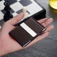 thumbnail image 4 of Estuche para tarjetas de visita - Estuche para tarjetas de visita de cuero PU Portatarjetas de metal con bolsillo para tarjetas de visita para hombres y mujeres con cierre magnético, 4 of 8