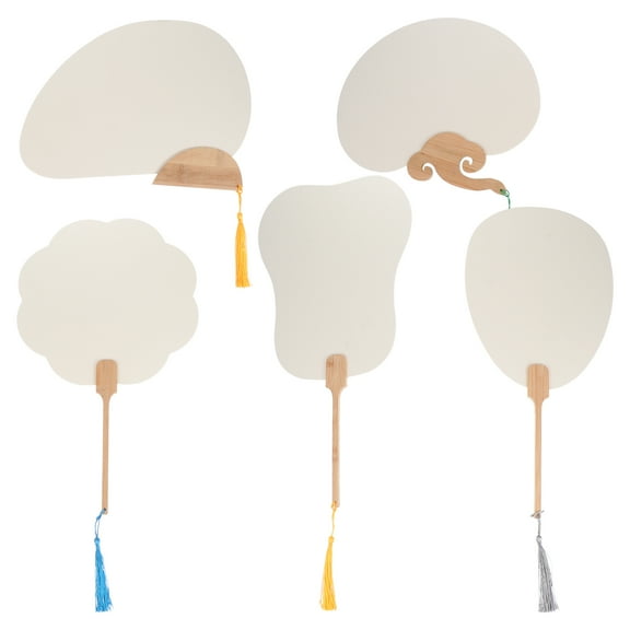 Raindrops 5Pcs Hand Held Fan for Family Activity Synthetic Material