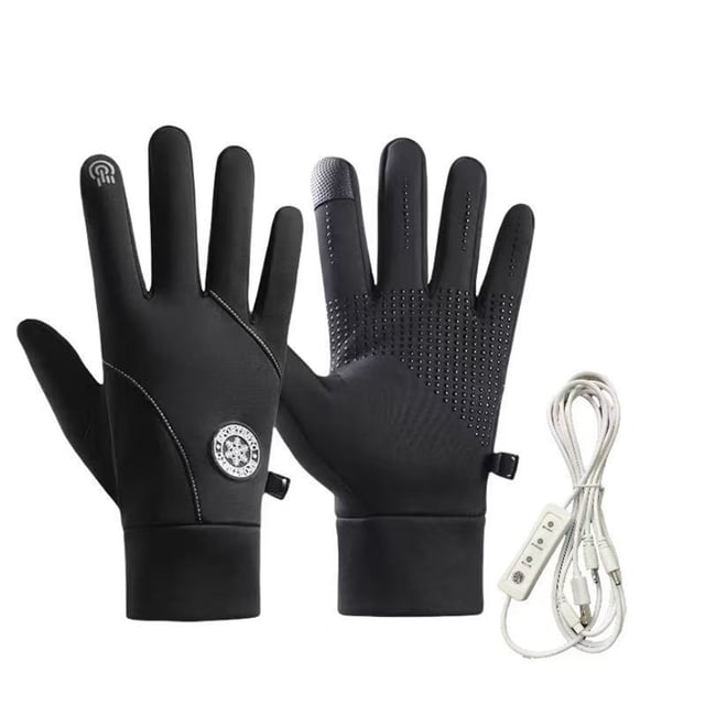 AWZXDE Thermal Gloves Heated For Outdoor Winter Sports Rechargeable Battery Powered Screen Compatible For Skiing