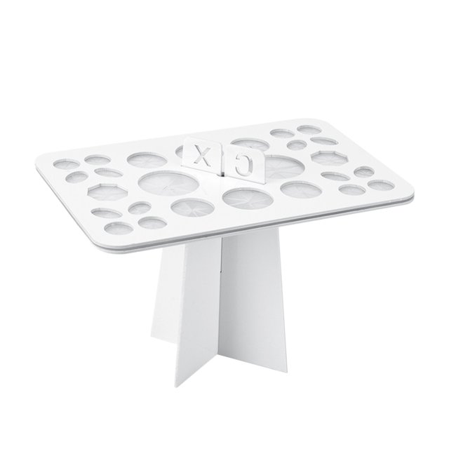 FELTECHELECTR 1 soporte para brochas de maquillaje con 26 agujeros, expositor de brochas para uñas y secado (blanco)
