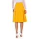 thumbnail image 3 of Falda midi acampanada de mujer INSPIRE CHIC, sólida, vintage, con cintura alta elástica y decoración de botones, color amarillo, 3 of 5