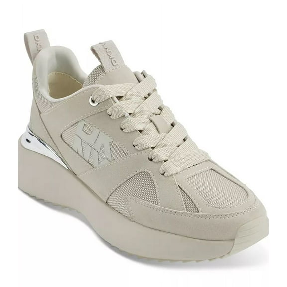 DKNY Women's Soft White Zofi Lace-Up Sneakers, US 9.5