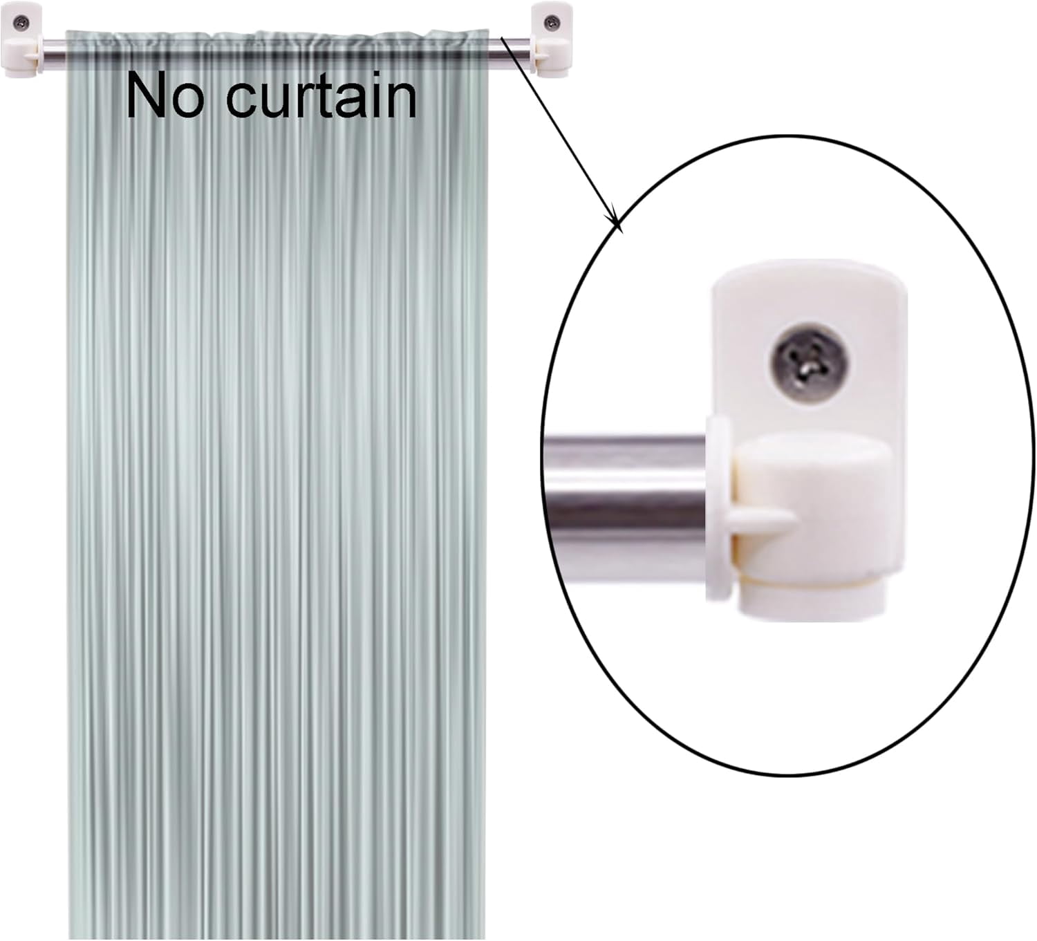 SUMMIT-Type A 16" to 39.5" Swivel End Curtain Window Sash Rod for Top & Bottom Doors & Sidelights Petite Café Sidelight Rods W Screws (White-2)