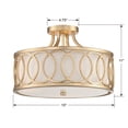 thumbnail image 6 of 285-GA Crystorama Lighting Graham - 3 Light Flush Mount-Antique Gold Finish, 6 of 8