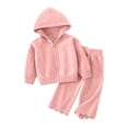 thumbnail image 4 of Cethrio Girls Knitted Outfit Sets, Fall 2 Piece Long Sleeve Casual Girls' Clothing Sets Pink Size 6, 4 of 7