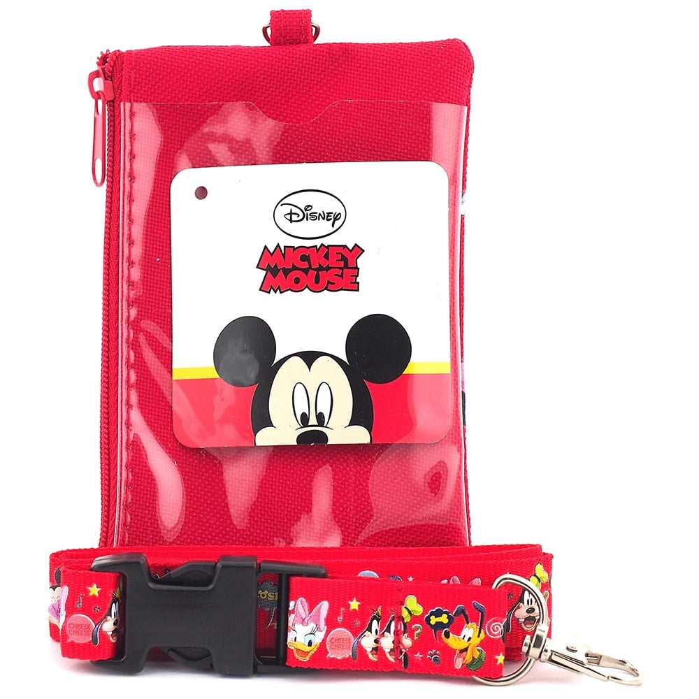 Disney 3 Mickey Mouse and Friends Lanyards Set with Detachable Purse