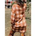 thumbnail image 4 of Asyoly Women's Plaid Sweater Dress Long Sleeve Round Neck Midi Pullover Jumper Dress, 4 of 10