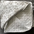 thumbnail image 3 of Elizabeth Samuel 2 in 1 Reversible KING SIZE Gray and Ivory Floral and Stripped Cotton Comfy Quilt, 3 of 3