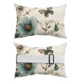 thumbnail image 2 of Pack of 2 Outdoor Lumbar Pillow Covers 12x20 Inch, Turquoise Tulip Waterproof Throw Pillow Covers Set, Spring Vintage Botanical Butterfly Floral Decorative Cushion Cases for Patio Porch Car, 2 of 7
