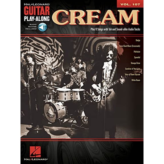 Pre-Owned Cream - Guitar Play-Along Volume 107 | Songbook for Intermediate Players with Online Audio | Rock Guitar Method Book with Tablature Sheet Music and Backing Tracks | Learn Classic Guitar Sty