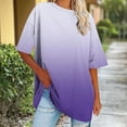thumbnail image 4 of ZQUUVOU Women's Plus Size T-Shirt Round Neck Short Sleeved Topss Purple (2XL), 4 of 7