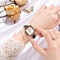 thumbnail image 3 of Reloj cuadrado pequeño con diseño de nicho ins, ligero, de lujo, temperamento simple, cinturón de verano, reloj pequeño de azúcar para mujer, 3 of 5