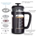 thumbnail image 2 of Easyworkz Cafetière à Piston 12 oz avec Verre Borosilicate, Poignée Douce, 2 of 7
