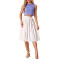 thumbnail image 2 of INSPIRE CHIC Women's Blouse Sleeveless Vintage Summer Ginham Tops XS Royal Blue, 2 of 5