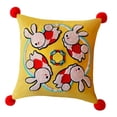 thumbnail image 3 of Funda de almohada de conejo chino, funda de cojín de terciopelo, funda de cojín bordada Oriental para decoración de sofá y silla de sala de estar Estilo E Baoblaze Funda de almohada, 3 of 8