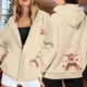 thumbnail image 2 of WILLBEST Sudadera Deportiva para Mujer, Estilo Navideño, con Cremallera, Manga Larga, Bolsillo y Cordón Ajustable, con Capucha, Informal, 2014 Grande, 2 of 8