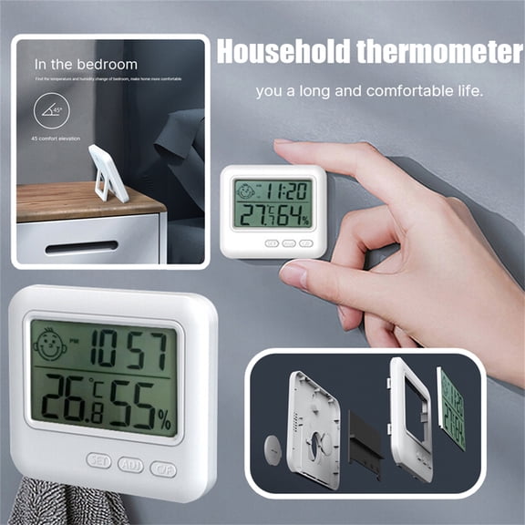 Clearance Digital Hygrometer Indoor Humidity Temperature Time With LCD