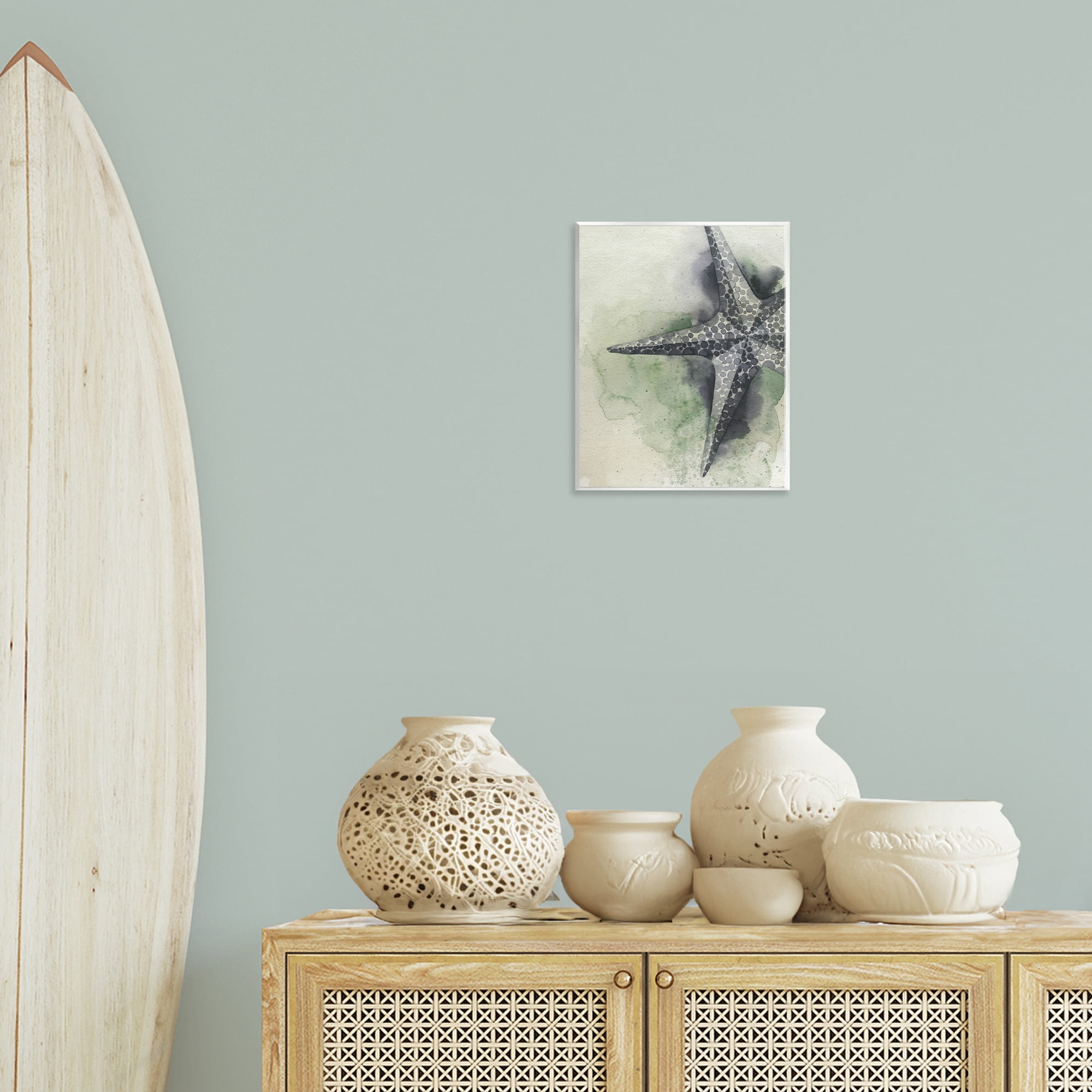 Stupell Industries Spotted Grey Starfish Animals & Insects Painting Unframed Art Print Wall Art, 11 x 14