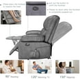 thumbnail image 3 of AECOJOY 3 Seat Leather Recliner Sofa with Massage Heated Function, Home Theater Seating Chair in Gray, 3 of 5