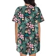 thumbnail image 3 of Naloa Rose Flowers Women's Short-Sleeved Pajama Set, Loungewear, Summer pajamas, Breathable Cozy - X-Large, 3 of 9