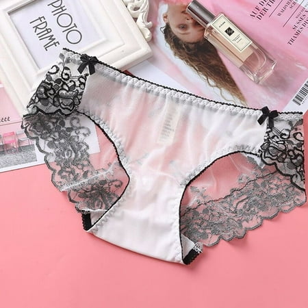 

Women Ice-Silk Lace G-string Briefs Panties Seamless Thong Underwear Lingerie