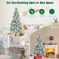 thumbnail image 6 of Costway 6ft Snow Flocked Hinged Christmas Tree w/Berries & Poinsettia Flowers, 6 of 9