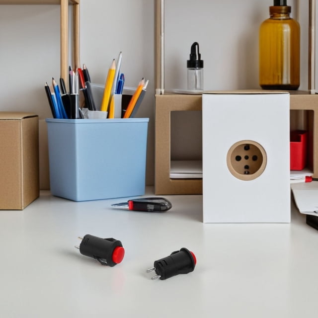 unbranded 12Ud Botón Pulsador Auto Rojo Para Uso Doméstico Con Iluminación LED Y Alta Durabilidad