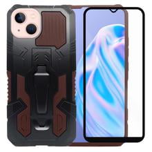 Funda de Uso Rudo Para IPHONE 13 Robot Clip Case Cobre Mas Mica 9D 2pz ATTI funda de uso rudo doble capas con soporte