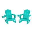 thumbnail image 3 of WestinTrends Malibu Outdoor HDPE Plastic Preschool Toddler Classic Adirondack Rocking Chairs (Set of 2), Turquoise, 3 of 14