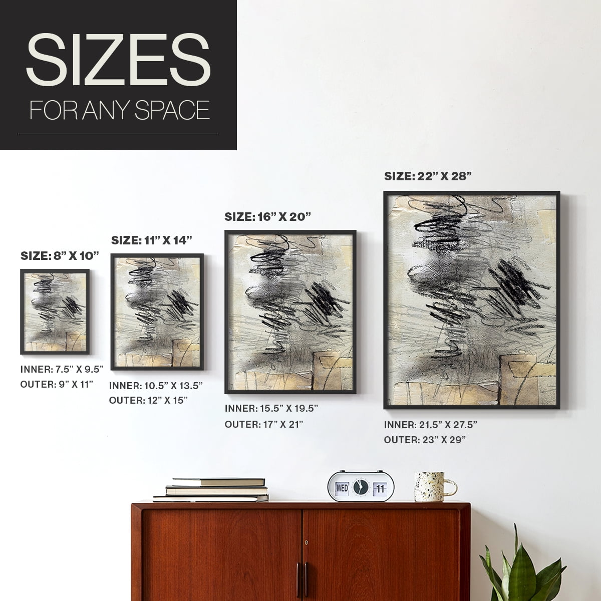Masked Notes II Framed Print in Black Solid Wood Framed Print No Nail Hanging