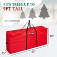 thumbnail image 2 of Christmas Tree Storage Bag Large Fits up to 9 ft Tree with Dual Zippers and Handles - Red, 2 of 9