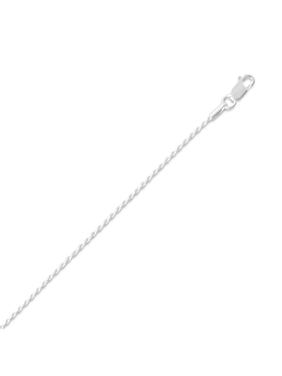 Rope Chain Necklace 1mm Diamond-cut Sterling Silver, 24-inch - Walmart.com