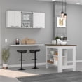 thumbnail image 2 of FM FURNITURE Norfolk 2-Piece Modern Engineered Wood Kitchen Set in White/Walnut, 2 of 10