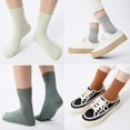 thumbnail image 6 of Women Thin Cotton Socks, Soft Cotton Bootie Socks Women Above Ankle Crew Socks (6-Pairs With gift box), 6 of 13