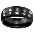 thumbnail image 2 of Tungsten Deer Tracks 8mm Brushed Black Dome Polished Men Ring, 2 of 2