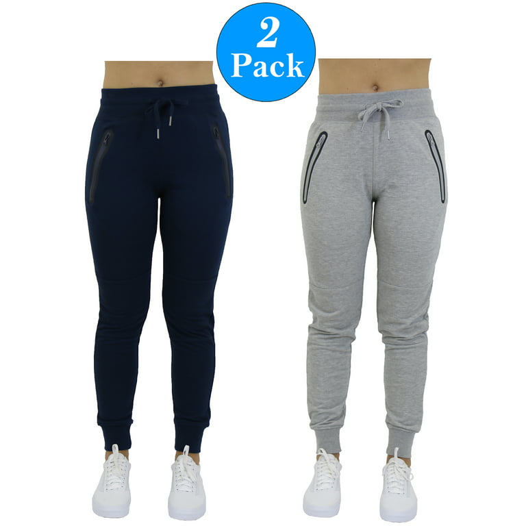 Women's Slim-Fit Joggers with Tech Zipper Pockets 2-Pack 