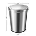 thumbnail image 2 of TINANA Small Trash Can with Swing Lid, 1.7 Gallons/6.5 Liters, 2 Pack Stainless Steel Wastebasket with Lid, Cylindrical Garbage Can for Bathroom, Kitchen, and Office, Silver, 2 of 6