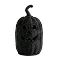 thumbnail image 2 of Yashow Elite Black Woven Halloween Pumpkin Ornament, Rattan Pumpkin Tabletop Decoration, Rustic Fall Shelf Mantel Entryway Decor for Halloween Party Display, 2 of 13