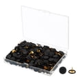 thumbnail image 1 of Unique Bargains Épingles à Pousser Rondes, Pointes pour Pouces en Plastique, Noires, Lot de 400, 1 of 5