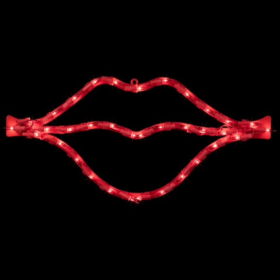 Northlight 17.5" Lighted Red Lips Valentine's Day Window Silhouette
