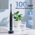 thumbnail image 6 of OasiSmile Sonic Electric Toothbrush Set for Adults with Travel Case, 6 Brush Heads, 100-Day Battery Life, 5 Modes 42000 VPM Rechargeable Power Toothbrush, Black, 6 of 8
