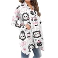 thumbnail image 6 of Karymi Blouses for Women Dressy Casual Halloween All Over Print Open Front Cardigan, Long Sleeve Draped Hem Casual Jacket, Spooky Loose Fit Winter Outerwear with Pockets Womens Tops, 6 of 7
