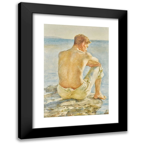Henry Scott Tuke 11x14 Black Modern Framed Museum Art Print Titled - Watching the Sea